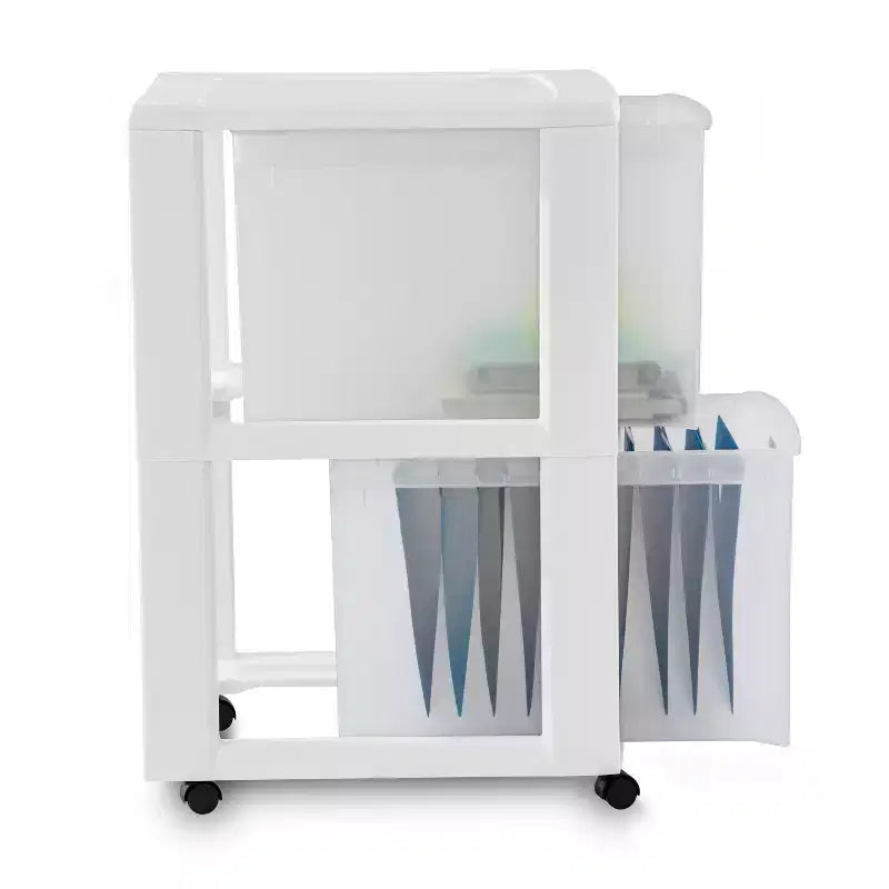 Carrello portaoggetti Sterilite Ultra a 2 cassetti, bianco