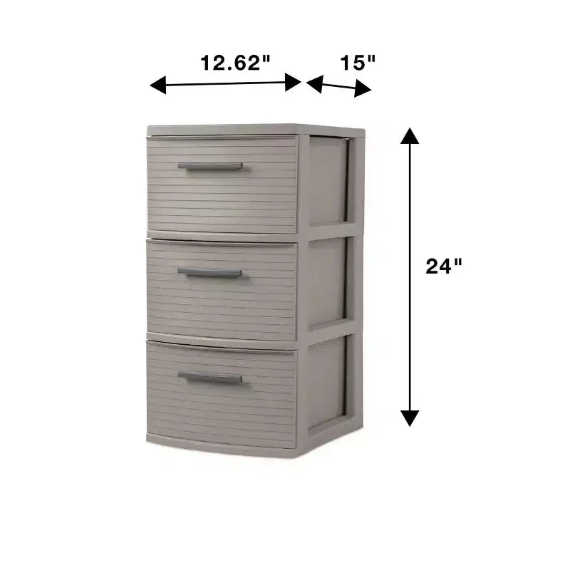 Cassettiera media a 3 cassetti grigio scuro - Brightroom™: Cassetti portaoggetti in plastica, Contenitore universale portatile, Nessun assemblaggio richiesto
