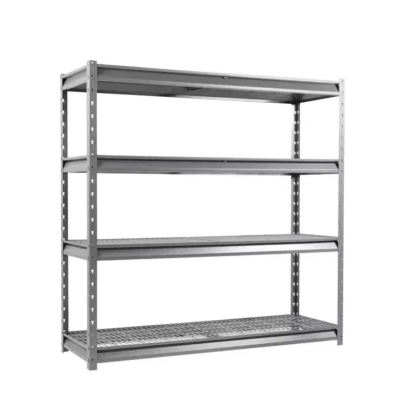 Atlas Shelving 4-Tier 72"x24"x72" Heavy Duty Garage Shelving Load 8000lbs Gray Vein: Steel, Adjustable & Fixed Shelves, Rust-Resistant