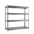 Atlas Shelving 4-Tier 72"x24"x72" Heavy Duty Garage Shelving Load 8000lbs Gray Vein: Steel, Adjustable & Fixed Shelves, Rust-Resistant