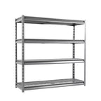 Atlas Shelving 4-Tier 72"x24"x72" Heavy Duty Garage Shelving Load 8000lbs Gray Vein: Steel, Adjustable & Fixed Shelves, Rust-Resistant
