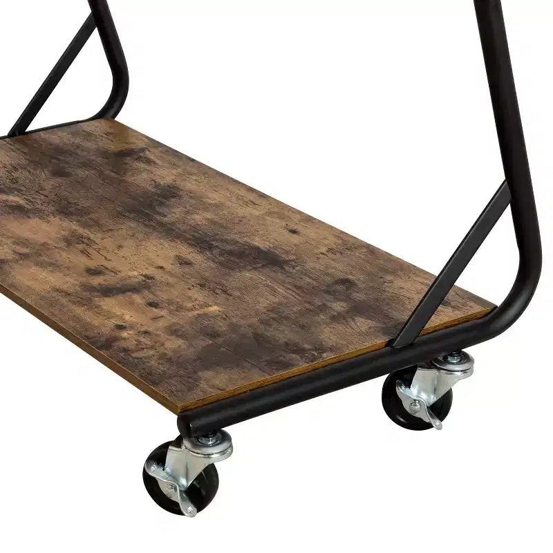 Honey-Can-Do Appendiabiti Z-Frame Rustico Marrone: Appendiabiti e scarpiera con struttura in acciaio, capacità 13,6 kg, accessori antiribaltamento