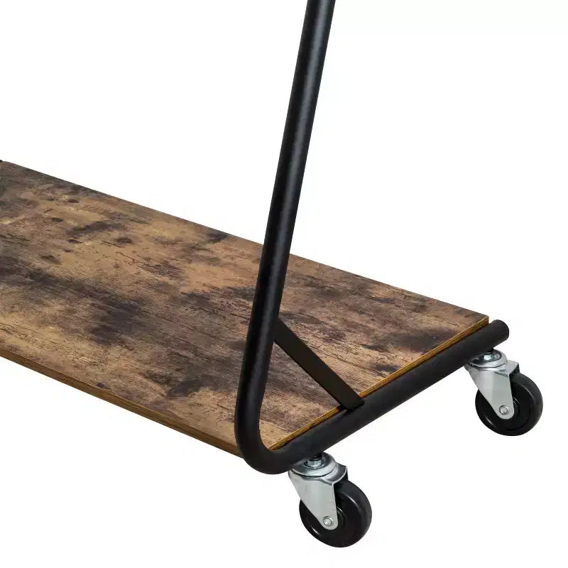 Honey-Can-Do Appendiabiti Z-Frame Rustico Marrone: Appendiabiti e scarpiera con struttura in acciaio, capacità 13,6 kg, accessori antiribaltamento