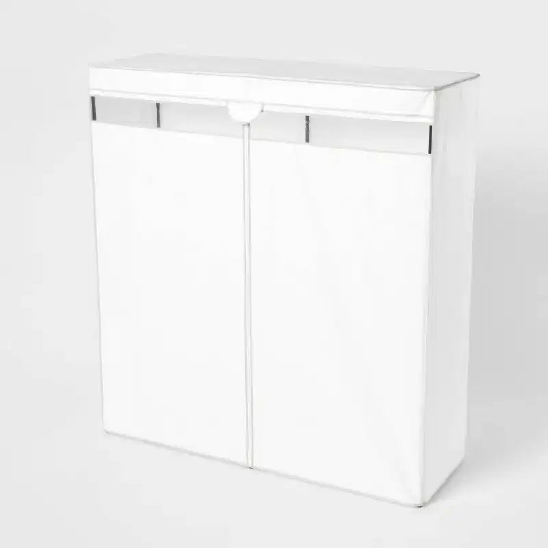 60" Wide Covered Storage Closet White - Brightroom™: Portable Garment Rack, Steel Frame, Adult Assembly Required