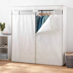 Armadio portaoggetti coperto largo 152 cm bianco - Brightroom™: Appendiabiti portatile, telaio in acciaio, è richiesto il montaggio da parte di un adulto