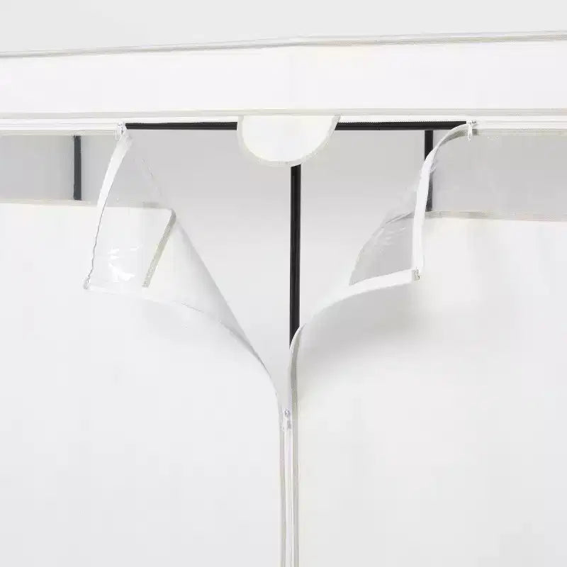 Armadio portaoggetti coperto largo 152 cm bianco - Brightroom™: Appendiabiti portatile, telaio in acciaio, è richiesto il montaggio da parte di un adulto