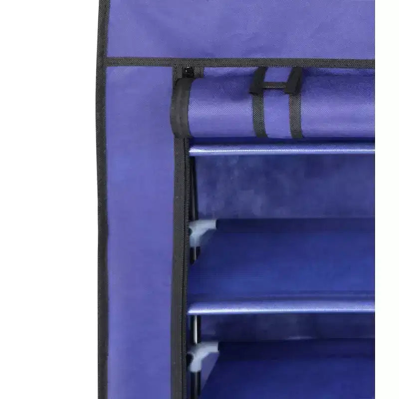 J&V TEXTILES Scarpiera a 4 Ripiani con Tasca Laterale Può Contenere 24 Scarpe Blu Scuro