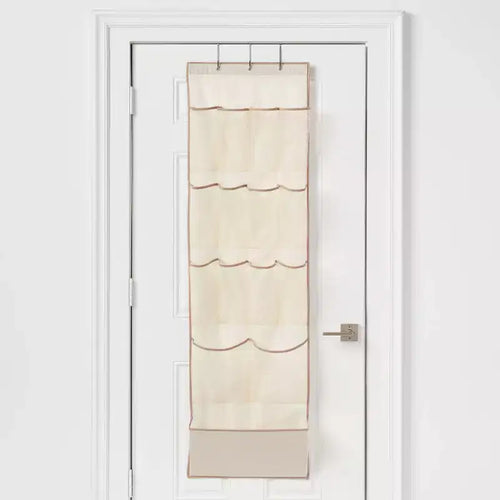 15 Pocket Over-the-Door Hanging Shoe Storage Tan - Brightroom™