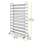 Whitmor Portascarpe a Torre a 10 Livelli, Argento: Scarpiera Autoportante per Armadio, Contiene 50 Paia, Telaio in Ferro e Plastica, Altezza 151 cm