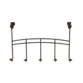 Spectrum Diversified Duche Stainless Steel Over The Door 5 Hook Rack Brown