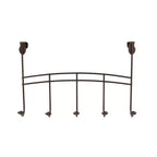 Spectrum Diversified Duche Stainless Steel Over The Door 5 Hook Rack Brown