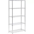 Honey-Can-Do 18" x 36" x 72" 5 Tier Organizing Shelf Chrome: Wire Shelving, Steel, 350 lb Capacity, Universal Storage