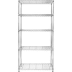 Honey-Can-Do 18" x 36" x 72" 5 Ripiani Organizzatore Cromato: Scaffalatura in Filo, Acciaio, Capacità 158 kg, Stoccaggio Universale