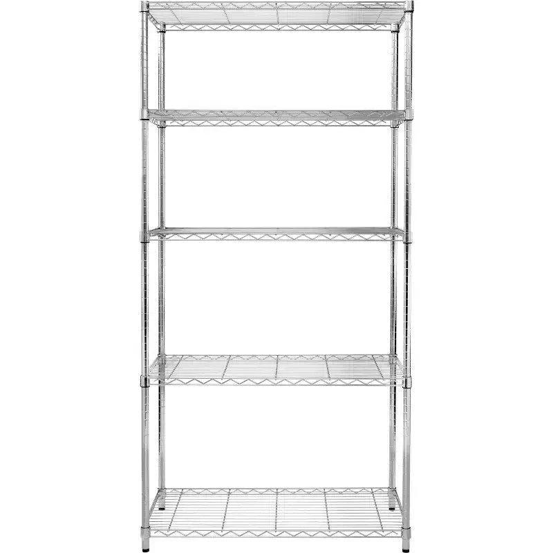Honey-Can-Do 18" x 36" x 72" 5 Ripiani Organizzatore Cromato: Scaffalatura in Filo, Acciaio, Capacità 158 kg, Stoccaggio Universale