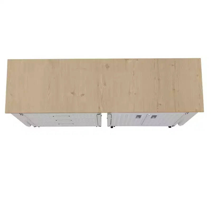 Manhattan Comfort Fortress Set 3.0 Mobile Salvaspazio da Garage con Armadietto e Banco da Lavoro, 3 pz, Bianco