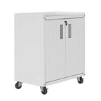 Manhattan Comfort Fortress Set 3.0 Mobile Salvaspazio da Garage con Armadietto e Banco da Lavoro, 3 pz, Bianco