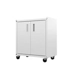 Manhattan Comfort Fortress Set 3.0 Mobile Salvaspazio da Garage con Armadietto e Banco da Lavoro, 3 pz, Bianco
