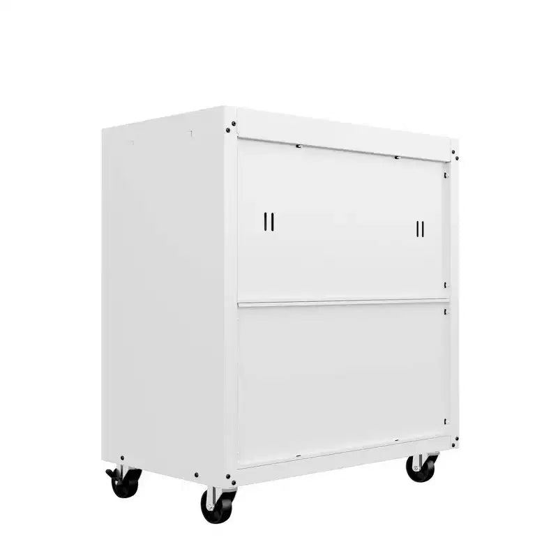 Manhattan Comfort Fortress Set 3.0 Mobile Salvaspazio da Garage con Armadietto e Banco da Lavoro, 3 pz, Bianco