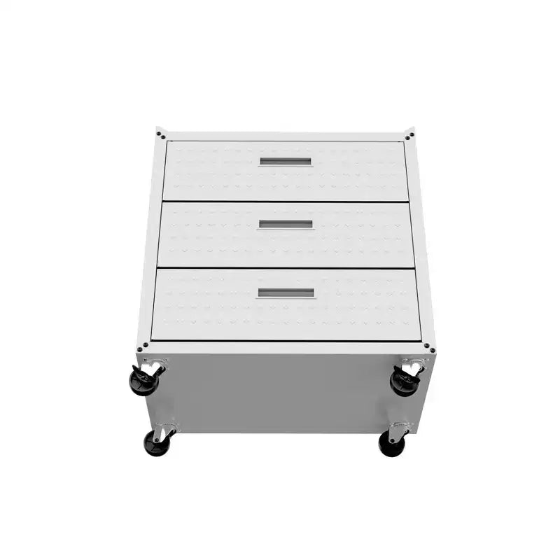 Manhattan Comfort Fortress Set 3.0 Mobile Salvaspazio da Garage con Armadietto e Banco da Lavoro, 3 pz, Bianco