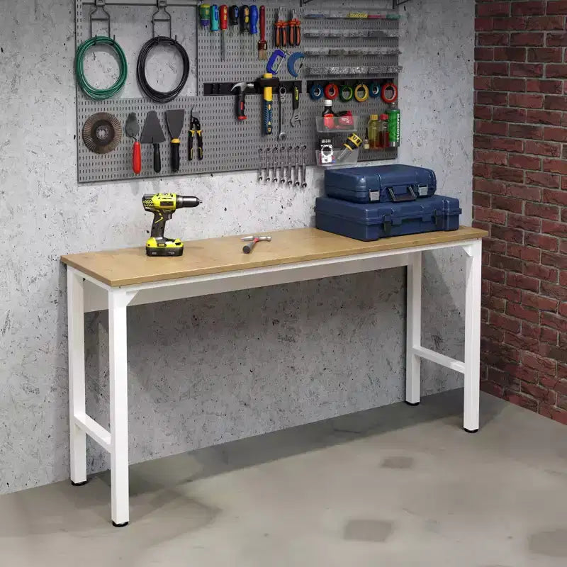 Manhattan Comfort Fortress Set 3.0 Mobile Salvaspazio da Garage con Armadietto e Banco da Lavoro, 3 pz, Bianco