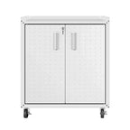Manhattan Comfort Fortress Set 3.0 Mobile Salvaspazio da Garage con Armadietto e Banco da Lavoro, 3 pz, Bianco