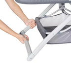 Culla portatile a dondolo 2 in 1 Baby Trend Quick-Fold - Shadow Stone Gray: Design moderno, telaio pieghevole in metallo