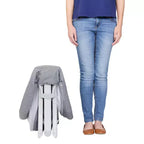 Culla portatile a dondolo 2 in 1 Baby Trend Quick-Fold - Shadow Stone Gray: Design moderno, telaio pieghevole in metallo