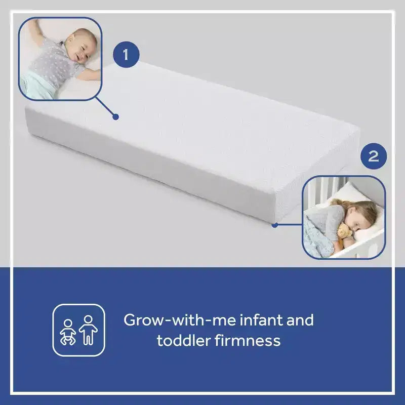 Sealy OmniPedic Refresh Materasso per Culla a 2 Stadi in Maglia Traspirante - Bianco Sporco: Ipoallergenico, Rivestimento Impermeabile, Schiuma Rigida/Morbida, Schiuma ad Alta Densità