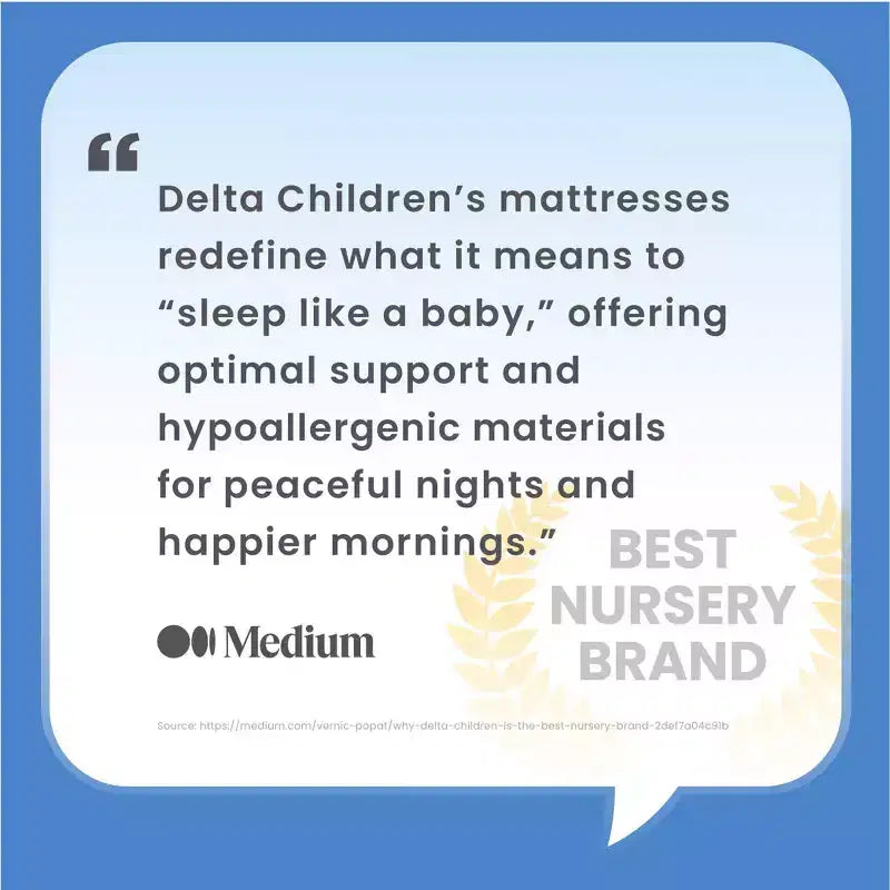 Delta Children Materassino per Culla Mini Traspirante da 10 cm con Cloud Core - Certificazione Greenguard Gold: Sensazione di Fermezza, Design Ibrido, Rivestimento Non Trapuntato