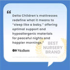 Delta Children Materassino per Culla Mini Traspirante da 10 cm con Cloud Core - Certificazione Greenguard Gold: Sensazione di Fermezza, Design Ibrido, Rivestimento Non Trapuntato