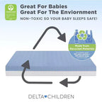 Delta Children Materassino per Culla Mini Traspirante da 10 cm con Cloud Core - Certificazione Greenguard Gold: Sensazione di Fermezza, Design Ibrido, Rivestimento Non Trapuntato