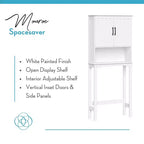Mobiletto da bagno salvaspazio RiverRidge Monroe da posizionare sopra il WC, con ripiano regolabile - Bianco