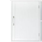 Mobile pensile salvaspazio da WC Teamson Home Newport in legno, bianco: mobile da bagno autoportante con ripiano regolabile e ferramenta in nichel