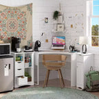 RiverRidge Ashland Armadietto stretto per bagno e lavanderia a un'anta con cassetto e ripiani regolabili - Bianco