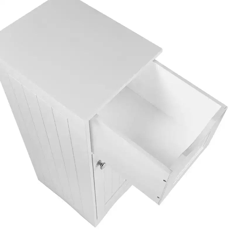 RiverRidge Ashland Armadietto stretto per bagno e lavanderia a un'anta con cassetto e ripiani regolabili - Bianco