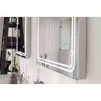Specchio da parete a LED dimmerabile senza cornice singolo da 24"x30" con vetro antiappannamento - Tosca: Specchio da barba rettangolare a parete