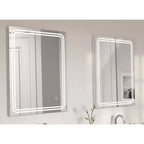 Specchio da parete a LED dimmerabile senza cornice singolo da 24"x30" con vetro antiappannamento - Tosca: Specchio da barba rettangolare a parete