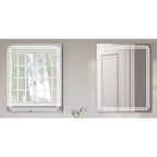 Specchio da parete a LED dimmerabile senza cornice singolo da 24"x30" con vetro antiappannamento - Tosca: Specchio da barba rettangolare a parete