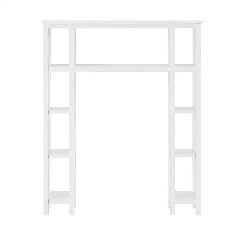 Mobile da bagno Coventry con mensole aperto sopra il WC, colore bianco - Alaterre Furniture