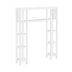 Mobile da bagno Coventry con mensole aperto sopra il WC, colore bianco - Alaterre Furniture