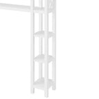 Mobile da bagno Coventry con mensole aperto sopra il WC, colore bianco - Alaterre Furniture