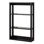 Scaffale portaoggetti a parete a 4 ripiani in legno ingegnerizzato, nero opaco - Zenna Home