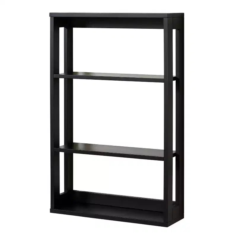 Scaffale portaoggetti a parete a 4 ripiani in legno ingegnerizzato, nero opaco - Zenna Home