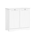 RiverRidge Home Ashland Double Tilt Out Laundry Hamper Cabinet with Removable Cloth Storage Bags White