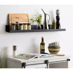 Kate & Laurel All Things Decor Mensola a Muro Mezzo Modern 91 cm in Metallo Nero: Montaggio a Parete, Nessun Assemblaggio Richiesto