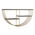15"x28" Wooden 3 Shelves Wall with Half Moon Shape Gold - Olivia & May: MDF, No Assembly Required
