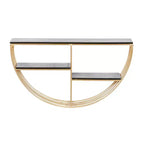 Mensola a muro in legno 15"x28" con 3 ripiani a mezza luna color oro - Olivia & May: MDF, nessun montaggio richiesto