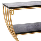 Mensola a muro in legno 15"x28" con 3 ripiani a mezza luna color oro - Olivia & May: MDF, nessun montaggio richiesto