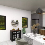 Mensola a muro in legno 15"x28" con 3 ripiani a mezza luna color oro - Olivia & May: MDF, nessun montaggio richiesto
