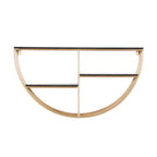 Mensola a muro in legno 15"x28" con 3 ripiani a mezza luna color oro - Olivia & May: MDF, nessun montaggio richiesto